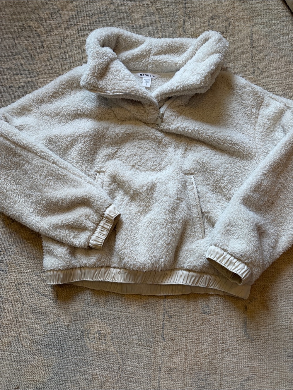Athleta Cream Teddy Sherpa Jacket